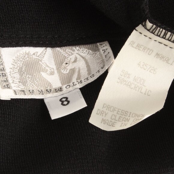 Alberto Makali Jacket Cropped Peplum Black Wool Blend Oversized Buttons - Picture 7 of 7